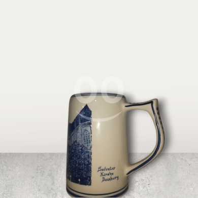 Antiques & Collectibles in Nabatyeh - Vintage German Beer Stein/Tankard - Blue & White Salvador Kirche Duisburg Souvenir