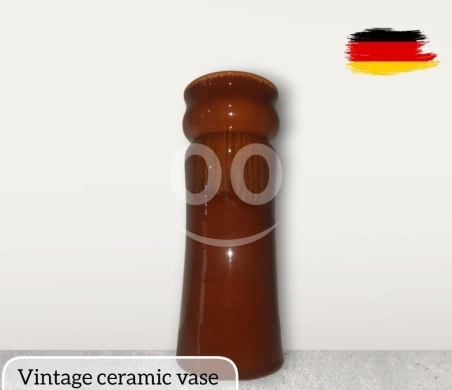 Antiques & Collectibles in Nabatyeh - Vintage Mid-Century Modern Ceramic Vase - Tall Brown Glaze, West German Style