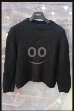 Classic Black Chunky Knit Sweater - Crew Neck Pullover Jumper