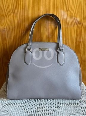 Kate Spade New York Dome Satchel Handbag - Light Gray/Taupe Saffiano Leather — 2