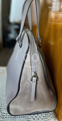 Kate Spade New York Dome Satchel Handbag - Light Gray/Taupe Saffiano Leather — 7