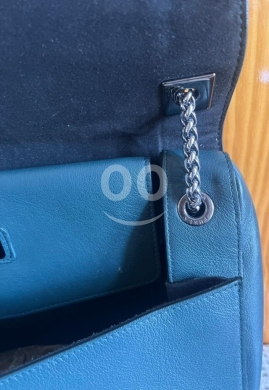 Authentic Furla Club Petrolio Leather Crossbody Bag - Saddle Silhouette — 5