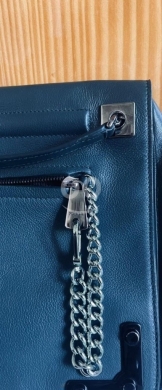 Authentic Furla Club Petrolio Leather Crossbody Bag - Saddle Silhouette — 8