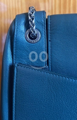 Authentic Furla Club Petrolio Leather Crossbody Bag - Saddle Silhouette — 6