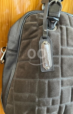 Sara Burglar Italian Metallic Leather Hobo Bag - Dark Silver & Gray — 9