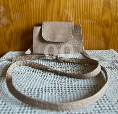 Primark Mini Croc Embossed Crossbody Bag - Burgundy Faux Leather Chain Strap — 5