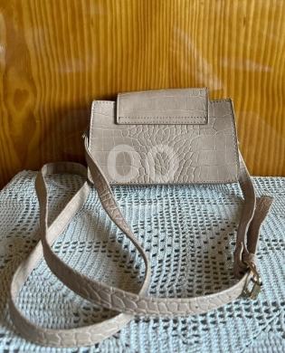 Primark Mini Croc Embossed Crossbody Bag - Burgundy Faux Leather Chain Strap — 6