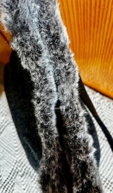 Next Faux Fur Shoulder Bag - Black/Brown Plush Winter Chain Purse — 7