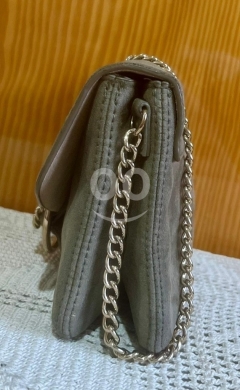 H&M Olive Green Faux Suede Crossbody Bag - Mini Flap Purse / Shoulder Bag — 4