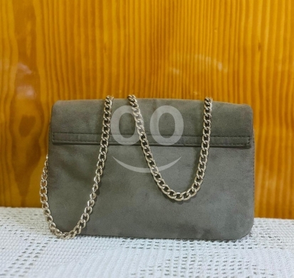 H&M Olive Green Faux Suede Crossbody Bag - Mini Flap Purse / Shoulder Bag — 2