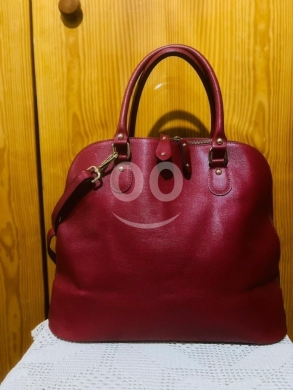Borse In Pelle Large Red Genuine Leather Dome Satchel - Italian Made Handbag — 3