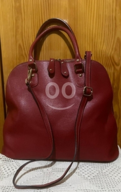 Borse In Pelle Large Red Genuine Leather Dome Satchel - Italian Made Handbag — 4
