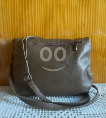 Borse In Pelle Italian Genuine Leather Crossbody Bag - Tan/Camel Shoulder Purse (19x24cm) — 3