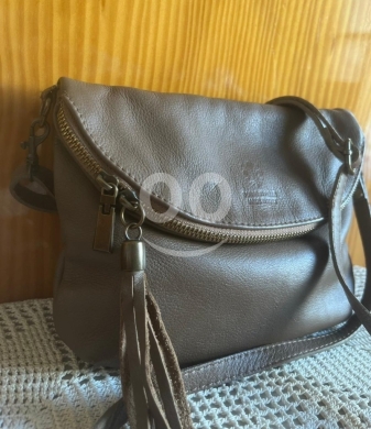 Borse In Pelle Italian Genuine Leather Crossbody Bag - Tan/Camel Shoulder Purse (19x24cm) — 5