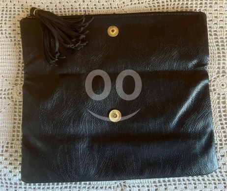 Luxurious Black Matrix Leather Clutch Bag - Elegant Envelope Evening Purse — 4