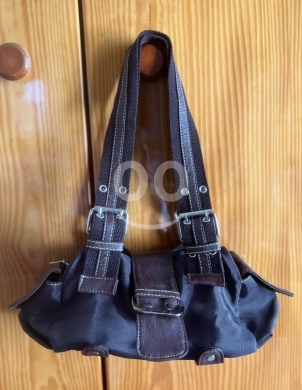 Chic Mini Brown Satchel Bag - Double Zip Crossbody with Side Pockets — 4