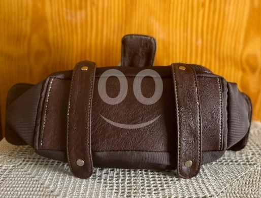 Chic Mini Brown Satchel Bag - Double Zip Crossbody with Side Pockets — 5