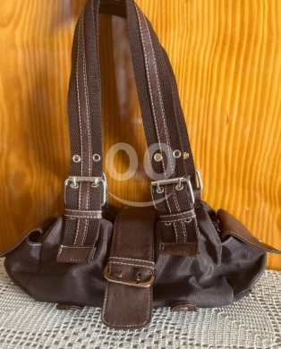 Chic Mini Brown Satchel Bag - Double Zip Crossbody with Side Pockets — 2