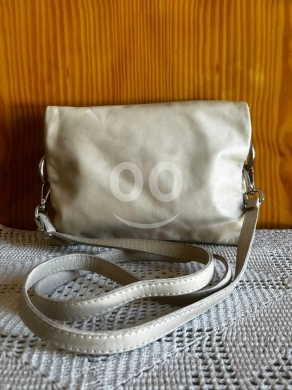 Italian Real Leather Ivory Cream Crossbody Bag | Made in Italy - Versatile Foldover Clutch — 2