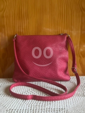 Vibrant Nine West Magenta Pink Crossbody Bag | Textured Faux Leather - Dual Zip Pockets — 2