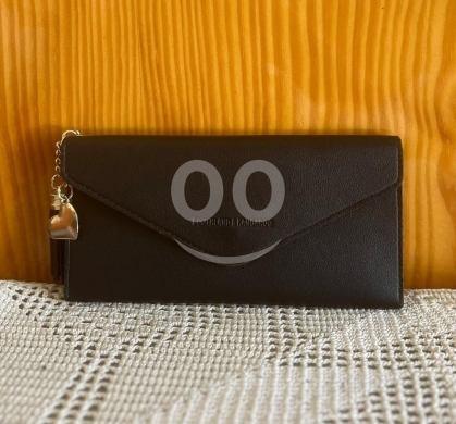 S&K (Southland & Kangaroo) Dark Faux Leather Slim Envelope Wallet | Tassel Charm & Card… — 4