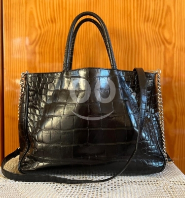 Clothes, Footwear & Accessories in Dahr el-Ain - Authentic FURLA Croc Embossed Genuine Leather Structured Shoulder Bag | Burgundy/Maroon