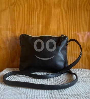 LDADPR Black Leather Crossbody Bag with Shimmering Gold Flap | Evening Clutch/Shoulder Bag — 5