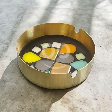 Other Goods in Beirut City - Abstract Mosaic Brass Dish