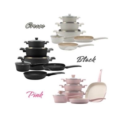 Kitchen appliances in Al Dahye - ?? Royal Swiss Pan Set &reg; - Forged Pan Set - 10 Pieces - With Glass Lids - All Hobs - Non-Stick Coa