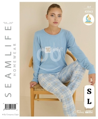 Vêtements, chaussures et accessoires dans Abbassiyeh - بيجاما نسائية قطن حراري (Thermal) ماركة SEAMLIFE تطريز راقٍ | SEAMLIFE Women&#039;s Thermal Cotton Pajama