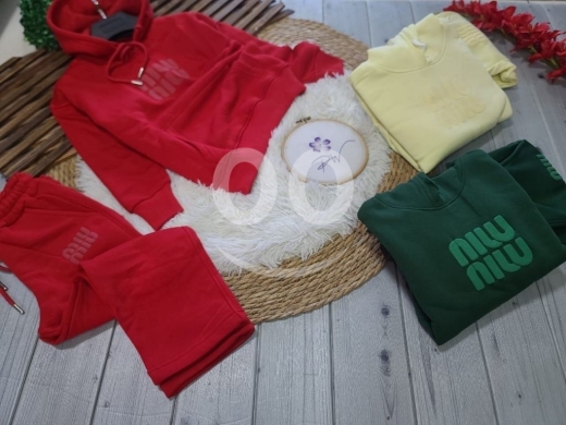 سرفتمن بناتي سبور قطن مصوف تركي مريح وأنيق | Girls' Sporty Turkish Cotton Fleece Tracksuit — 2