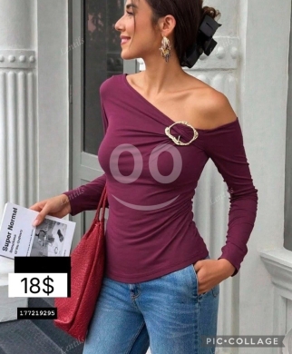 Vêtements, chaussures et accessoires dans Jounieh - كنزة نسائية أنيقة بكتف واحد مع إكسسوار | Women&rsquo;s Elegant One-Shoulder Top with Accessory