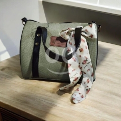 جزدان يد وكتف كتان بتصميم عصري ووشاح أنيق | Stylish Linen Hand & Shoulder Bag with Scarf Accent