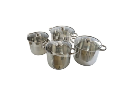 ?? Royal Swiss Set of 4 Stainless Steel Induction Saucepans with 4 Lids-طناجر طبخ ستانلس — 5