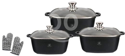 ?? Royal Swiss - 6-piece square cookware set-non stick-marble coating-طناجر طبخ — 2
