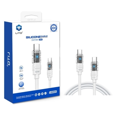 Mobile accessories in Ain el-Remmaneh - كابل لايتنينج سيليكون شحن سريع بقدرة 60 واط | LITO Silicone USB-C to Lightning Cable 60W 1m