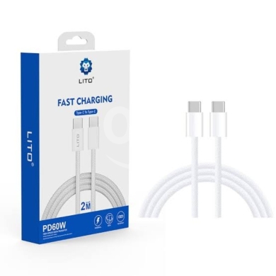Mobile accessories in Ain el-Remmaneh - كابل لايتو شحن سريع من النوع بقدرة 60 واط | LITO Fast Charging Type-C to Type-C 60W Cable 2m