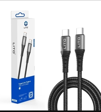 Mobile accessories in Ain el-Remmaneh - كابل لايتو شحن سريع من النوع بقدرة 60 واط | LITO Fast Charging Type-C to Type-C 60W Cable 1m