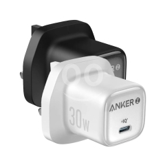 شاحن أنكر 30 واط نانو تقنية GaN لون أبيض | Anker 30W Nano GaN Fast Adapter White