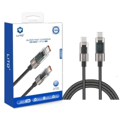 سلك شاحن ليتو 100 واط تايب سي سريع مع شاشة عرض | LITO PD 100W USB-C Super Fast Charging Cable