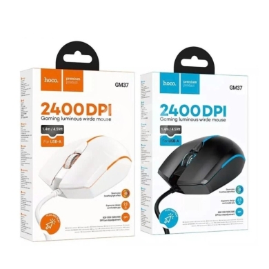 Computers Parts & Software Accessories in Beirut City - HOCO GM37 Wired Gaming Mouse - 2400 DPI Adjustable, RGB Lighting, 4 Buttons, Ultra-Light 76g