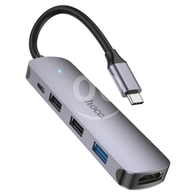Computers Parts & Software Accessories in Beirut City - HOCO HB27 5-in-1 Type-C Hub Adapter - 4K 30Hz HDMI, 60W PD Charging, OTG Function