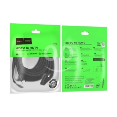 HOCO US13 4K HDMI Extension Cable (2m) - Male to Female, Supports 4K@60Hz Audio/Video — 4