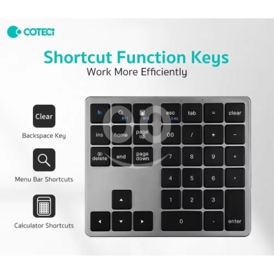 35-Key Wireless Numeric Keypad - Dual Bluetooth & 2.4G Connection, Rechargeable 400mAh — 3