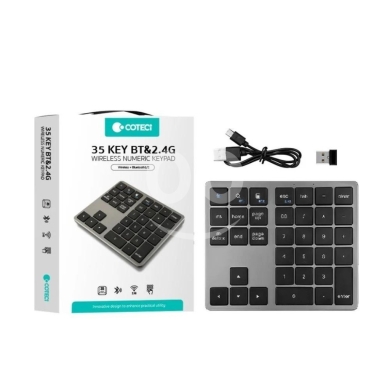 35-Key Wireless Numeric Keypad - Dual Bluetooth & 2.4G Connection, Rechargeable 400mAh — 4
