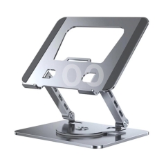 BS-007 Folding Rotating Laptop Stand - 360° Swivel, Dual-Axis Stability, 11-17.3 inch