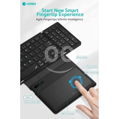 Computers Parts & Software Accessories in Beirut City - OF-032 Folding Bluetooth Keyboard with TouchPad - 81 Keys, Multi-OS Support, Portable 274g