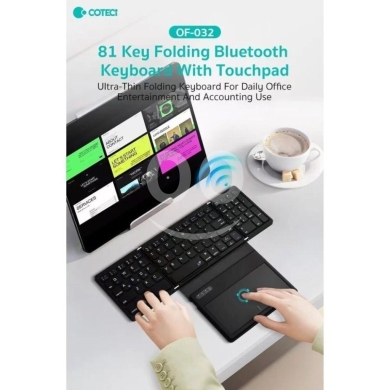 OF-032 Folding Bluetooth Keyboard with TouchPad - 81 Keys, Multi-OS Support, Portable 274g — 6