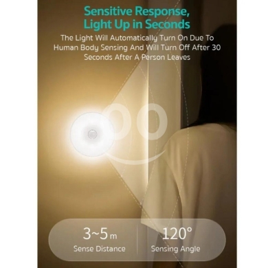 89001 Motion Sensor LED Night Light - 2700K White Light, Micro USB Rechargeable, 7 Hour… — 7