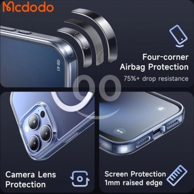 Other Mobile Phones & Accessories in Beirut City - Mcdodo PC-492 Clear MagSafe Case for iPhone 16 - Anti-Oxidation, Raised Edge Camera Protection
